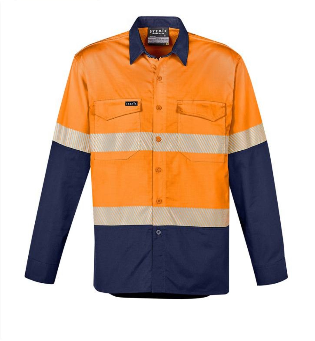 Picture of Syzmik, Mens Rugged Cooling Hi Vis Segmented Tape L/S Shirt